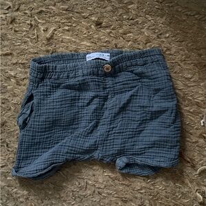 Zara Kids Charcoal Gray Cotton Shorts 12–18 Months